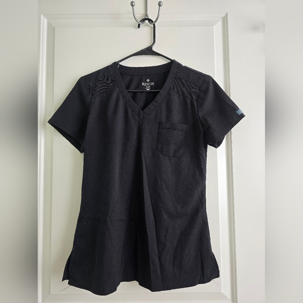 Med Couture Touch Black Scrub Top
